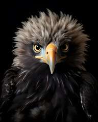 Obraz premium portrait of a cute baby eagle fledgling with piercing