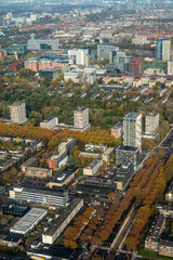 Fototapeta na wymiar Amsterdam, Holland An aerial view of view of suburban Amsterdam.