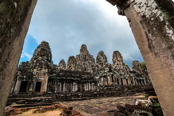 Exterior of the Bayon temple, Angkor Thom, Angkor, Cambodia, Asia