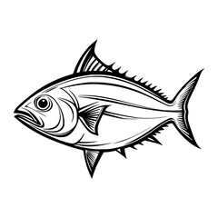 tuna fish isolated on white background, vector illustration