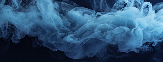 Obraz premium Dark scene with blue smoke. Blue fog on the floor. 