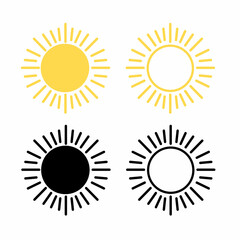 Sun icon vector illustration. Sunshine , Illuminating Sun Icons for Your Creative Shine