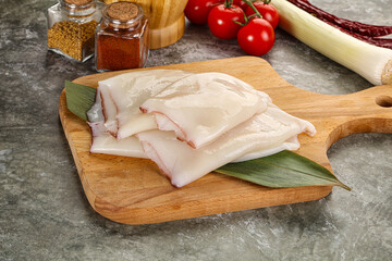 Fresh raw squid for cooking