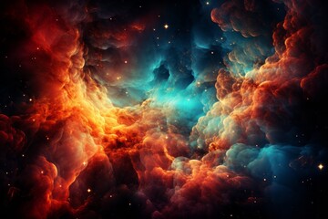 Obraz na płótnie Canvas Stunning vibrant space galaxy cloud illuminating night sky revealing wonders of cosmos