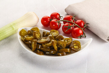 Sliced canned jalapeno pepper