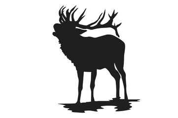 Pose Of Deer Silhouette With Transparent Background