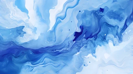 Fotobehang Kristal Dirty blue, navy pattern. Gruge texture seamless background. Watercolor endless repeat backdrop. Vector tye die pattern. Sea, ocean texture marble texture. generative AI.