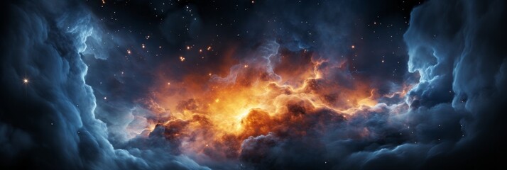 Vibrant space galaxy cloud illuminating night sky, revealing cosmic wonders in stunning detail