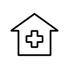 Hospital line icon, hospital icon vector flat trendy style illustration isolated on white background.