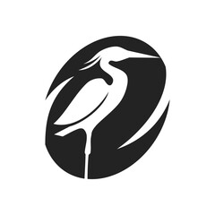 Heron logo template Isolated. Brand Identity. Icon Abstract Vector graphic