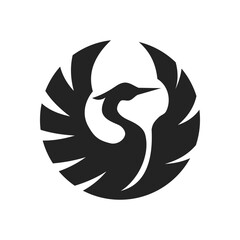 Fototapeta premium Heron logo template Isolated. Brand Identity. Icon Abstract Vector graphic