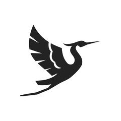 Heron logo template Isolated. Brand Identity. Icon Abstract Vector graphic