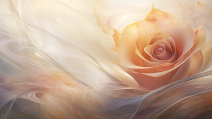 Silky Flowing Closeup Rose Blossom Artwork Background