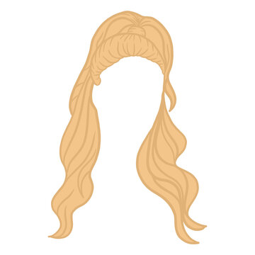 blonde wavy hair style isolated clip art preview