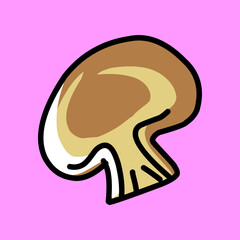 flat illustration design of fruit and vegetables, watermelon eggplant orange broccoli beans carrots potatoes chili fried chicken mushrooms bananas longan leaves shredded meat