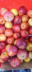 Fresh Red apples on a stall