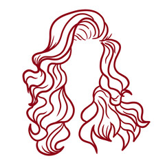 Wavy Woman Hairstyle Drawing