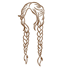 Woman Braids Hairstyle Drawing