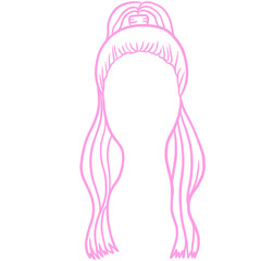 Pink Ponytail Hairstyle Drawing