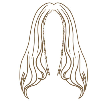 recommend clip art: Braid Hairstyle Outline