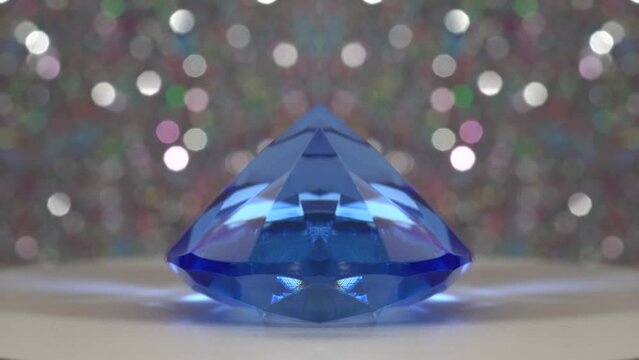 Diamond blue artfully mirrored rotates in circles