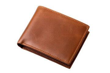Isolated Brown Leather Wallet on Transparent Background, PNG, Generative Ai