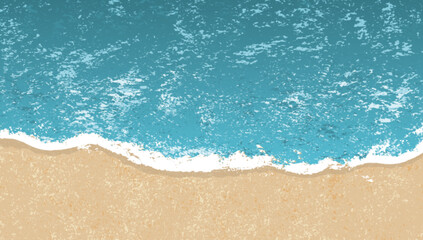 Fototapeta na wymiar Seashore beach colorful horizontal poster