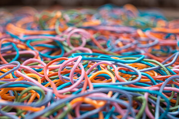 Colorful background rainbow colors rubber bands