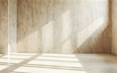 brown wall in an empty room with concrete floor