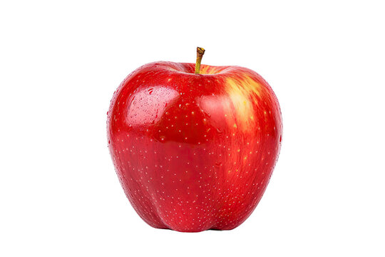 Solo Red Apple on Transparent Background, PNG, Generative Ai