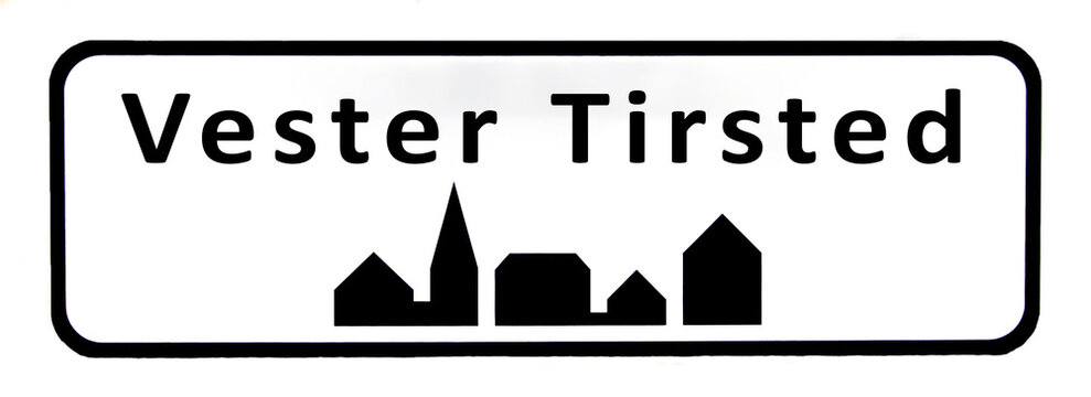City sign of Vester Tirsted - Vester Tirsted Byskilt