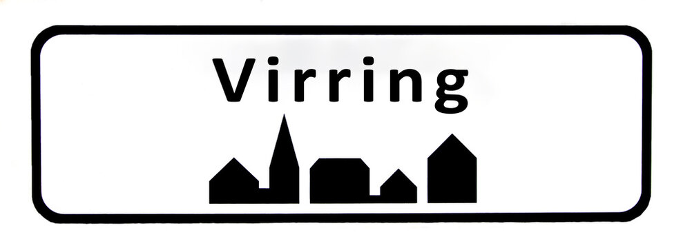 City sign of Virring - Virring Byskilt