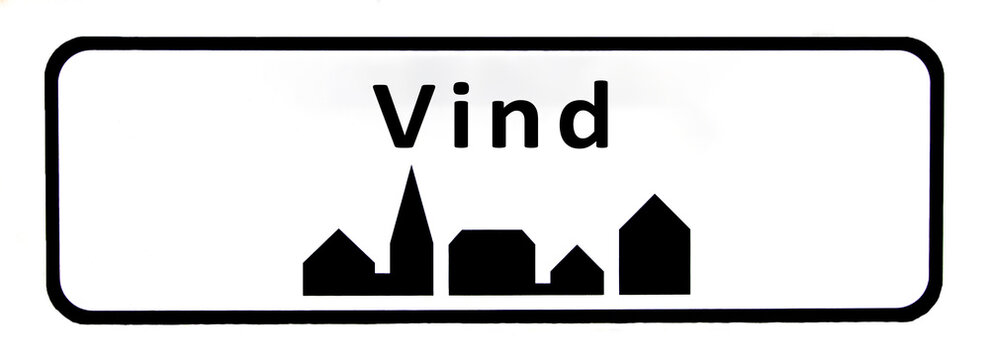 City sign of Vind - Vind Byskilt