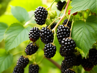 Fresh and ripe blackberries 