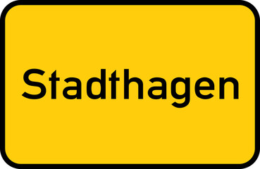 City sign of Stadthagen - Ortsschild von Stadthagen