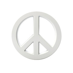 3D white peace sign symbol