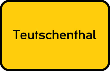 City sign of Teutschenthal - Ortsschild von Teutschenthal
