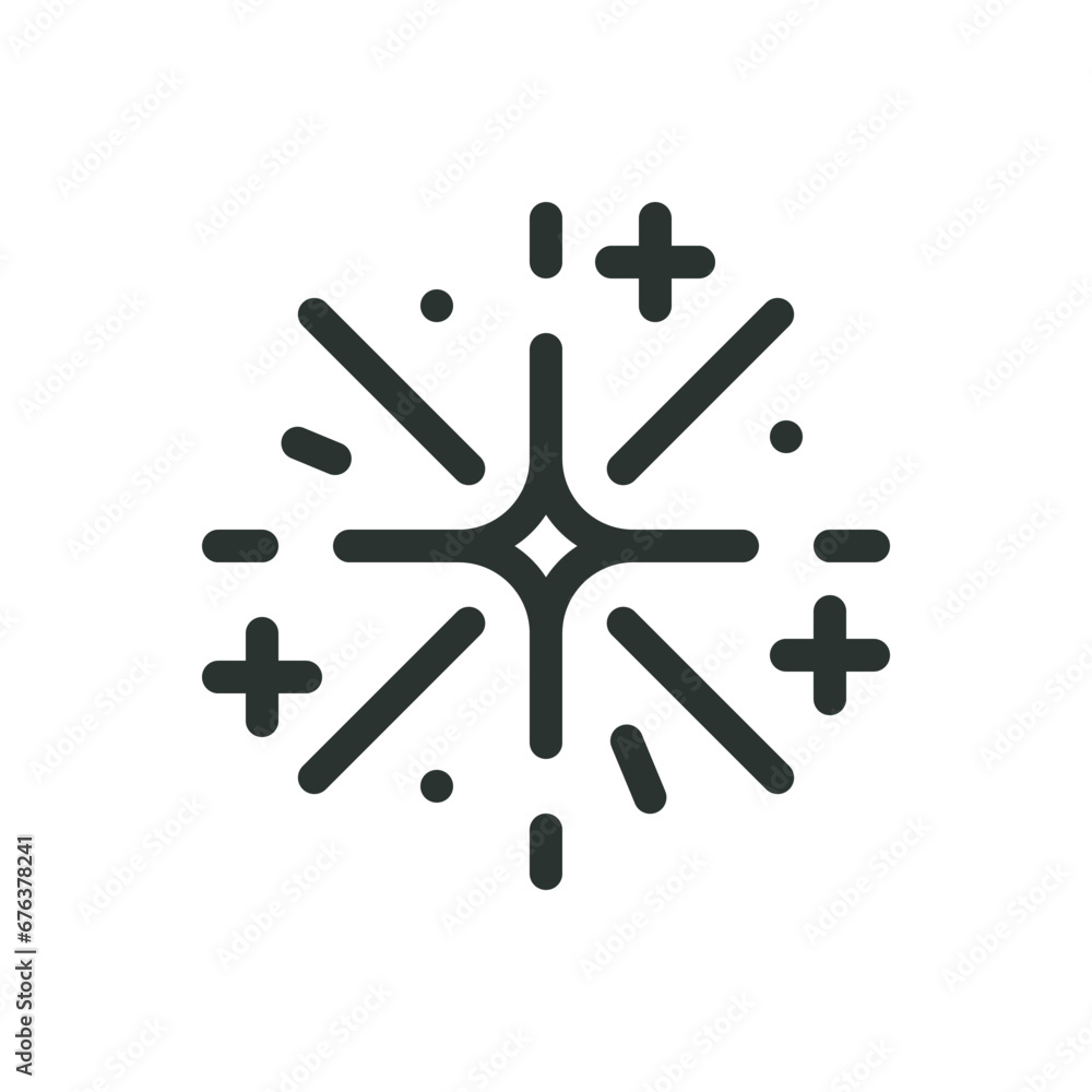 Poster fireworks flash isolated icon, fireworks sparkles vector icon with editable stroke