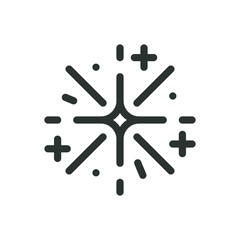 Fireworks flash isolated icon, fireworks sparkles vector icon with editable stroke