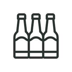 Beer party isolated icon, pack beer vector icon with editable stroke
