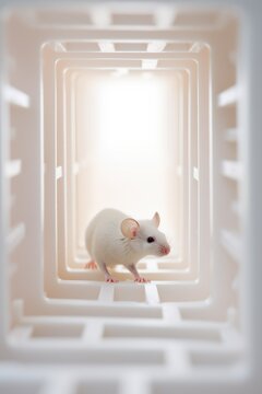 One rat traped in a maze.