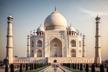 Fototapeta na wymiar Wall Art of Taj Mahal, Taj Mahal Wall Art generated By AI