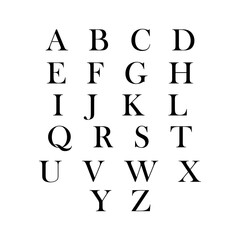 Classic typography elegant. Alphabet and numbering uppercase. Vector illustration word.