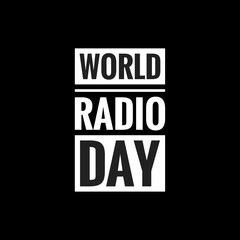 world radio day simple typography with black background