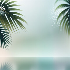 Fototapeta na wymiar Palm tree background with space for text. Generative AI