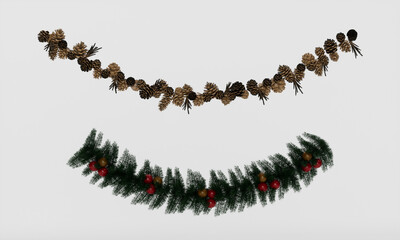 Christmas decorations, New Year's decor, isolate on white background