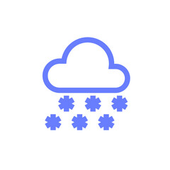 Cloud with snowflake line icon