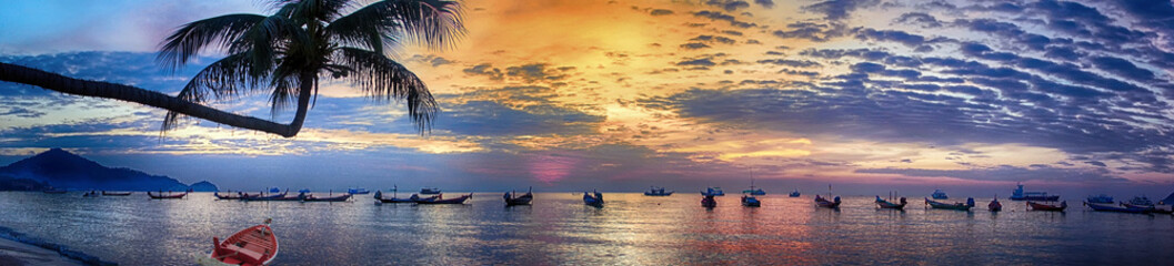 Sunset on the beach Ko Tao.