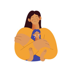 Support your inner child concept. Mental health problems. Modern flat vector illustration