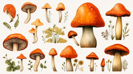 icon of mushroom - obrazy, fototapety, plakaty